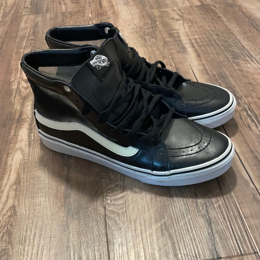 Like new VANS leather and mesh high tops